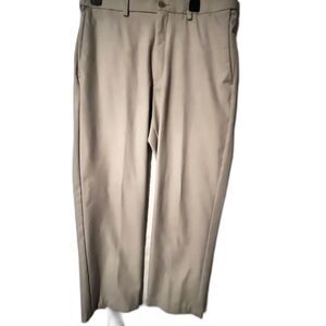 Haggar Cool 18 Pro wrinkle free flat front expandable waist khaki pants 34x34